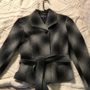 Jones New York Signature Petite  gray plaid wool jacket